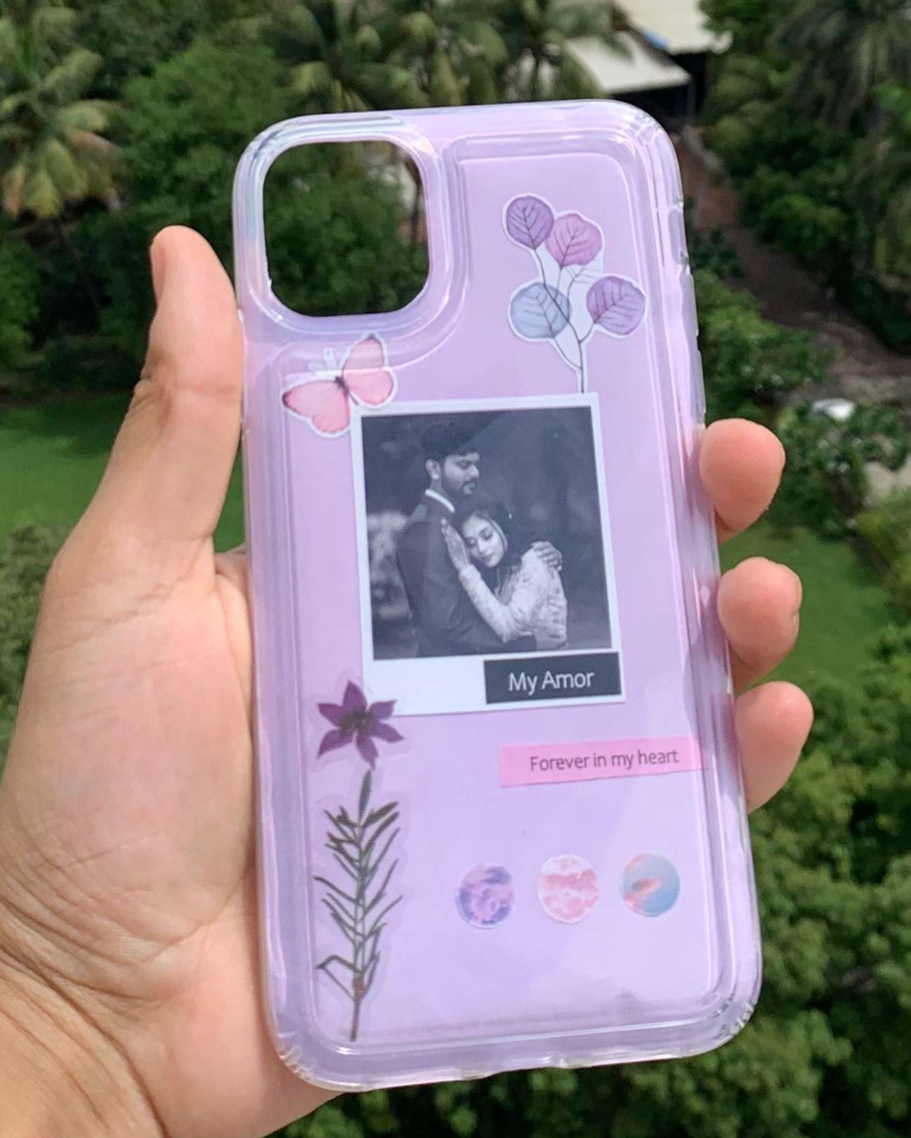 Blooming Confidence Custom Photo Purple Phone Case