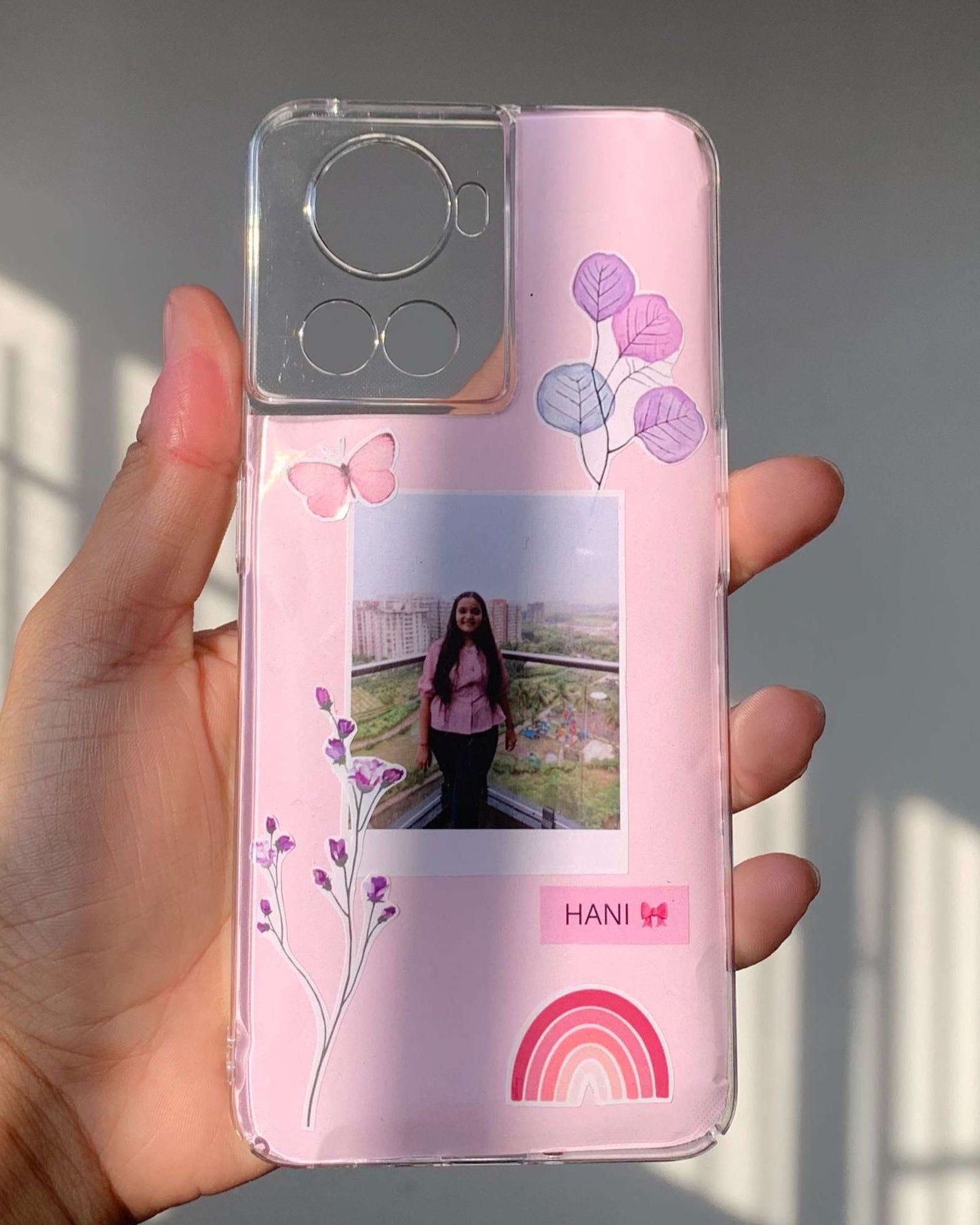 Custom Butterfly & Rainbow Pink Phone Case