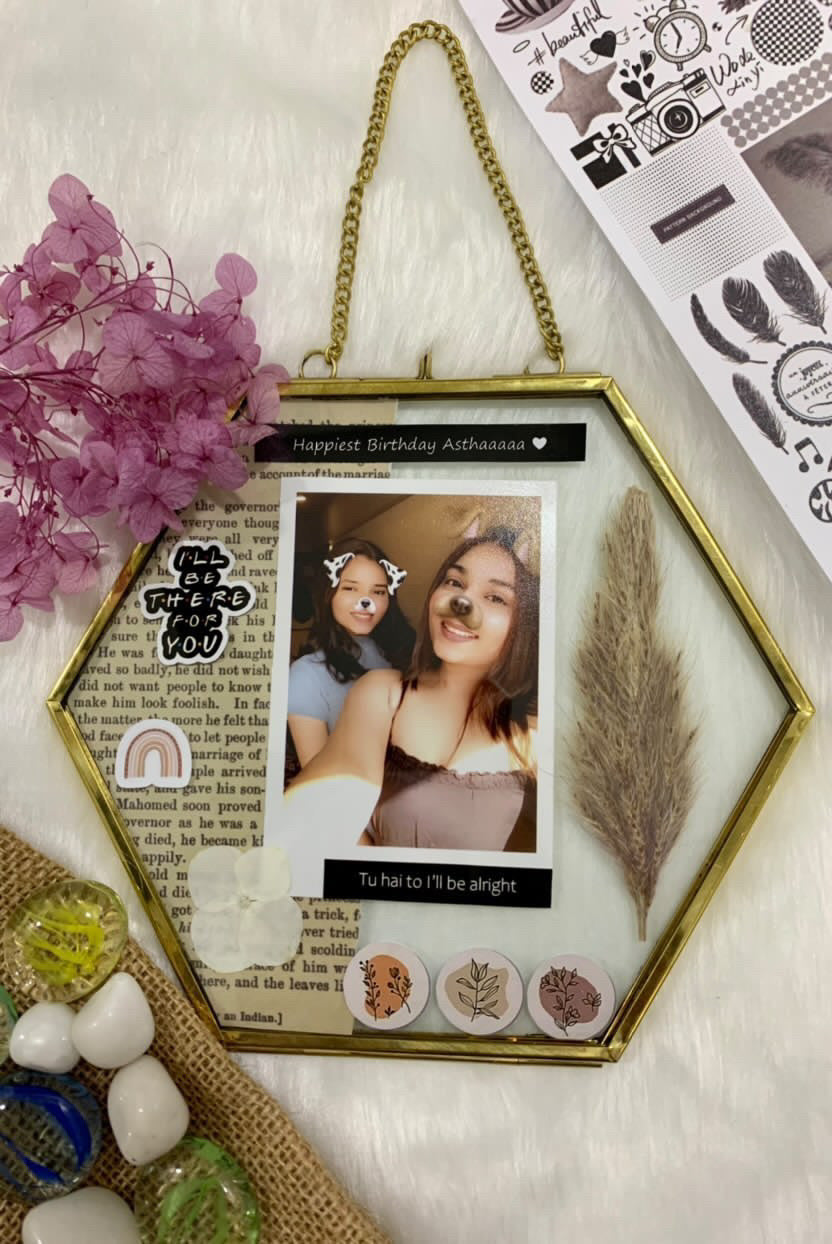 Cherished Moments Hexagon Glass Frame