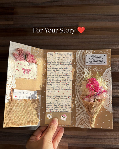 Personalized Birthday Card With Dried Flowers